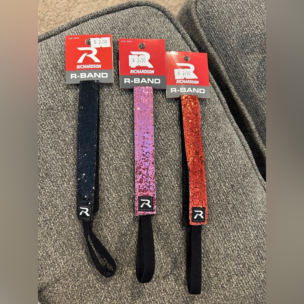 Richardson R-Band Glitter Atheletic headbands - Black, Pink, Red